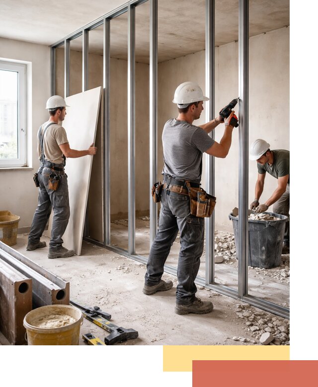 Перенос гипсокартонной перегородки в Рузаевке профессионально и быстро