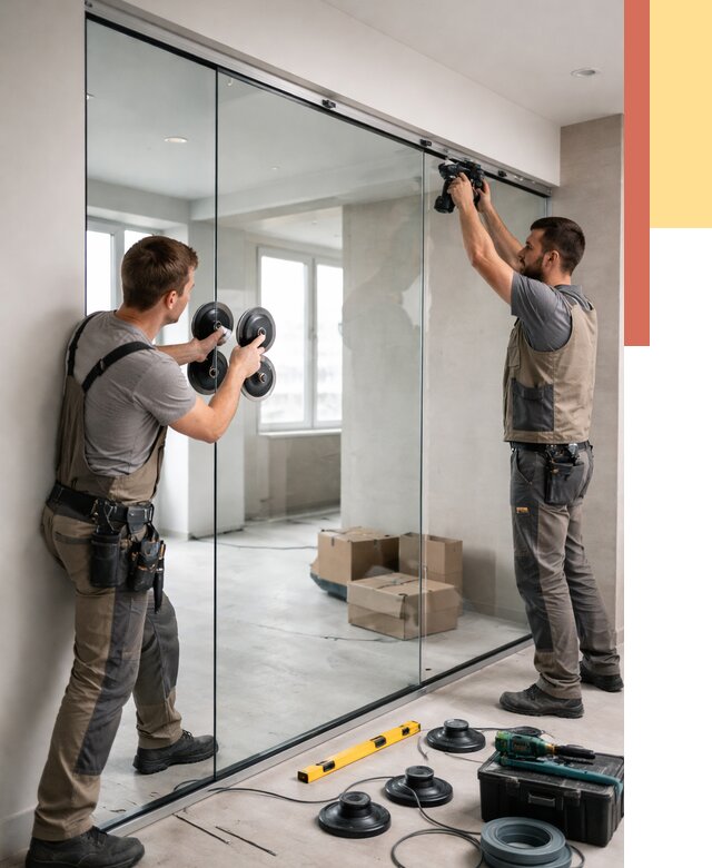 Монтаж стеклянных перегородок в Рузаевке от 6739 руб. | ОТДЕЛОЧНИК-Рзв