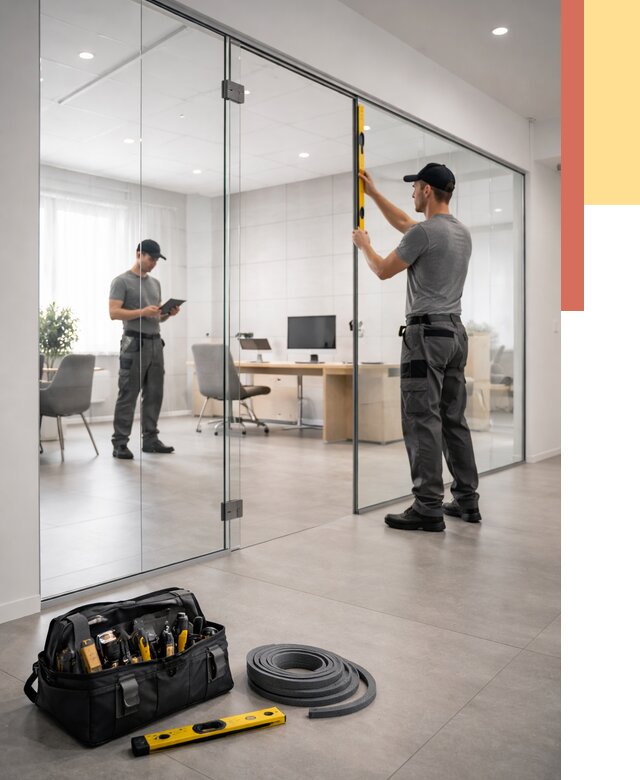 Цельностеклянные перегородки под ключ в Рузаевке от 9850 руб. — монтаж и цены | ОТДЕЛОЧНИК-Рзв