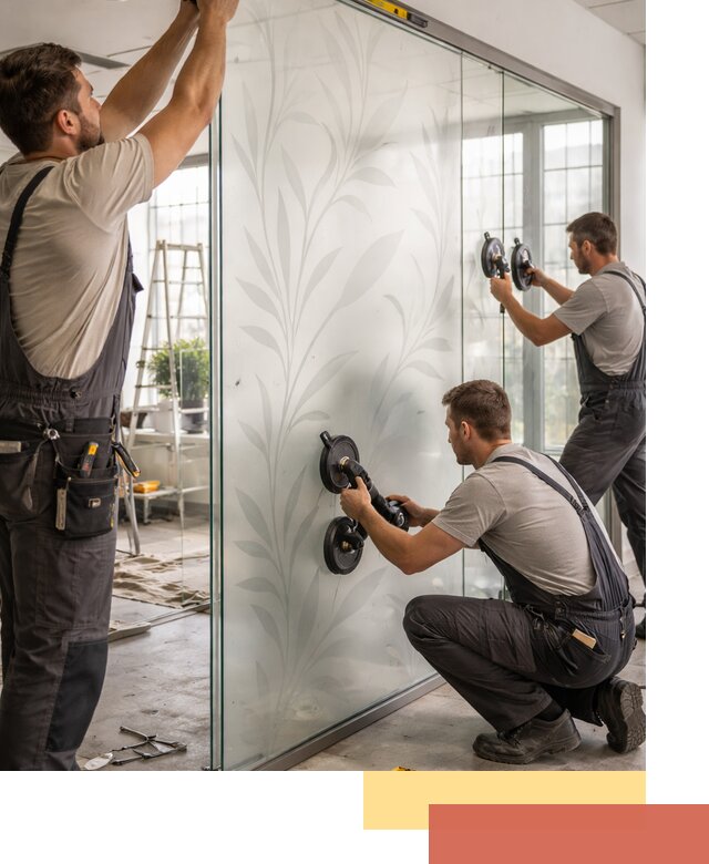 Стеклянные перегородки с рисунком на заказ в Рузаевке