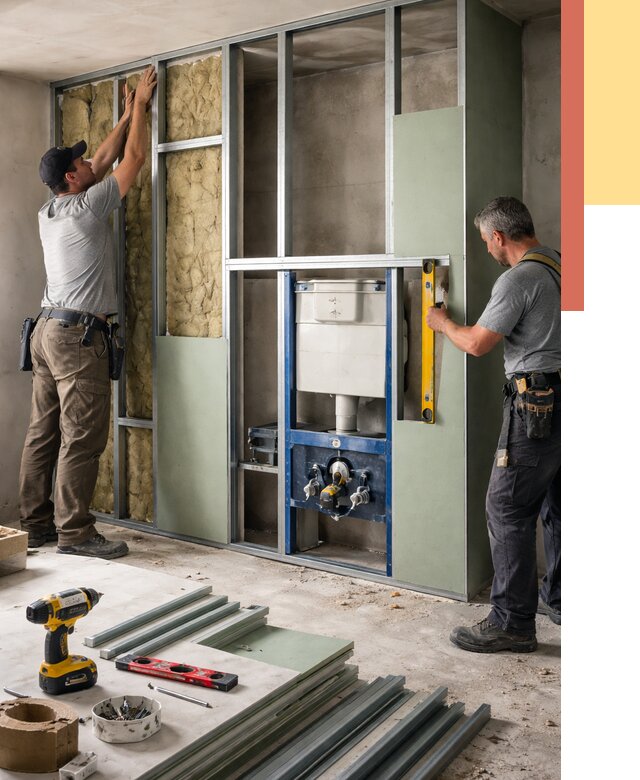 Установка сантехнических перегородок в Рузаевке от 8813 руб. | ОТДЕЛОЧНИК-Рзв