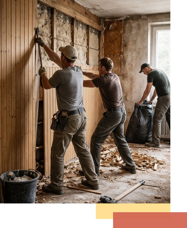 Демонтаж вагонки и вывоз материалов в Рузаевке