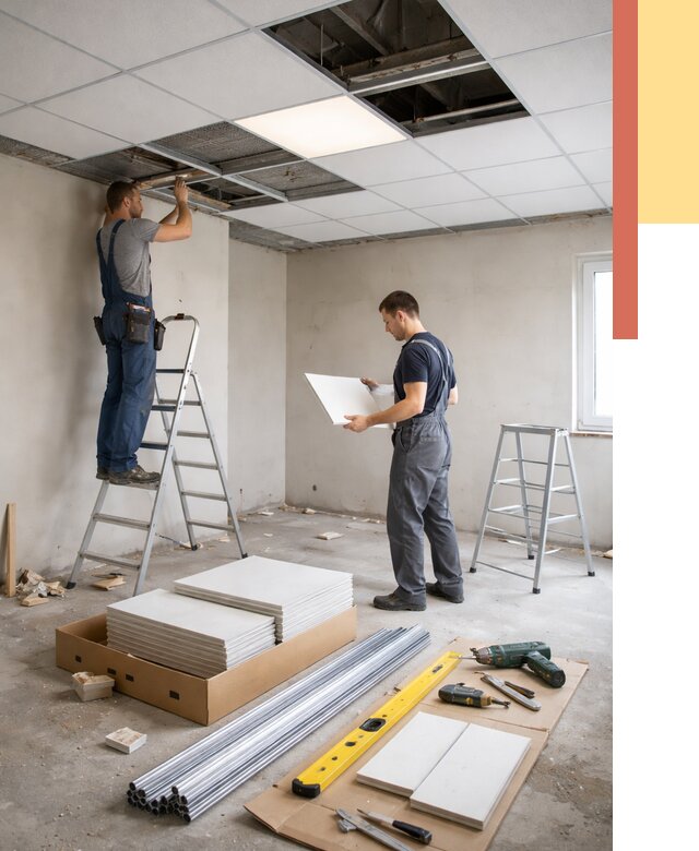 Монтаж потолка армстронг в Рузаевке от 4666 руб/м2 — быстрая установка под ключ | ОТДЕЛОЧНИК-Рзв