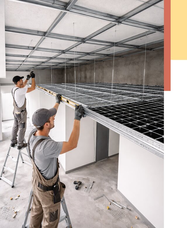 Монтаж потолка грильято в Рузаевке от 467 руб./м² — быстрая сборка под ключ | ОТДЕЛОЧНИК-Рзв