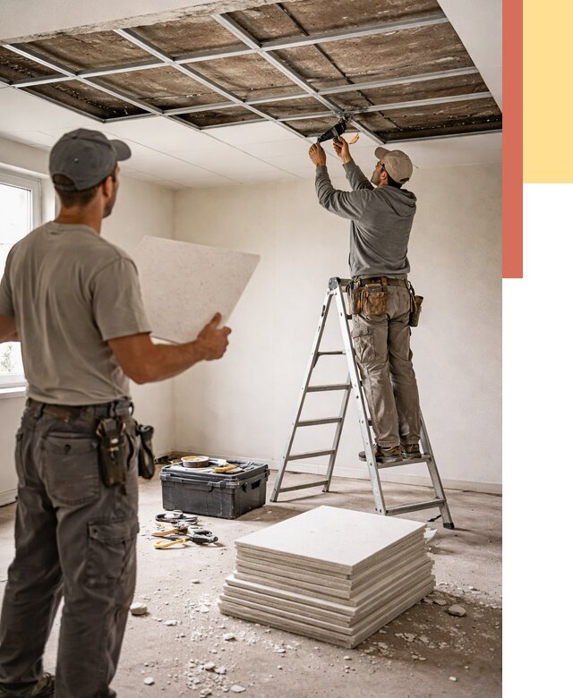 Замена плит подвесного потолка в Рузаевке от 1814 руб. быстро и недорого | ОТДЕЛОЧНИК-Рзв