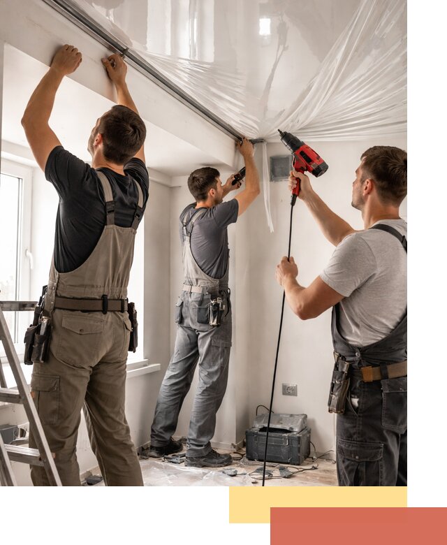 Монтаж глянцевого натяжного потолка в Рузаевке быстро и качественно