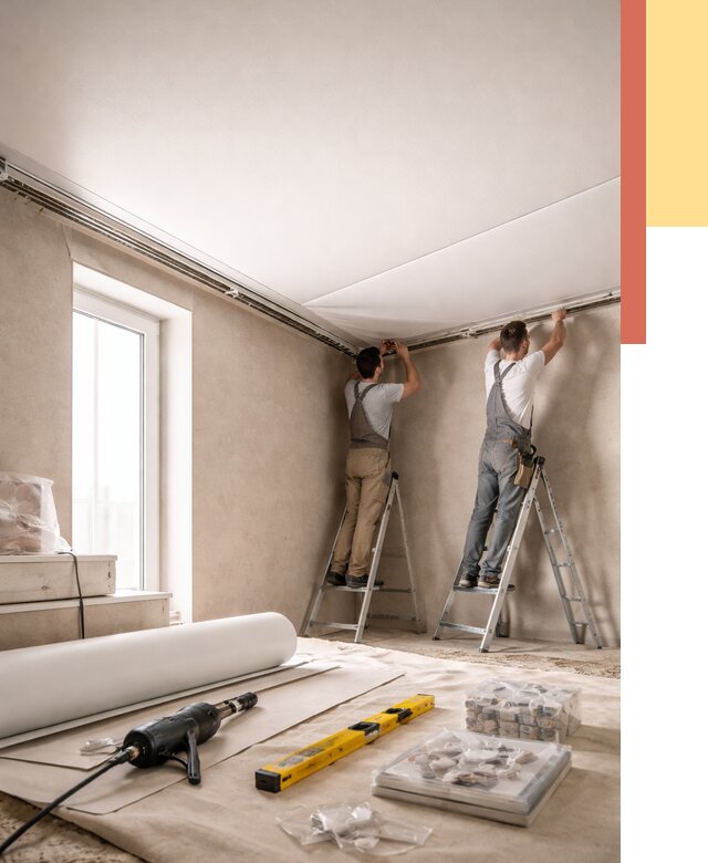 Монтаж натяжного потолка в спальне в Рузаевке от 3940 руб. под ключ | ОТДЕЛОЧНИК-Рзв