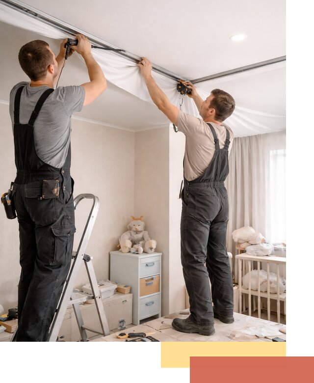 Монтаж натяжного потолка в детской комнате в Рузаевке