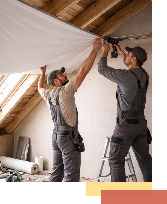 Монтаж натяжного потолка в мансарде в Рузаевке