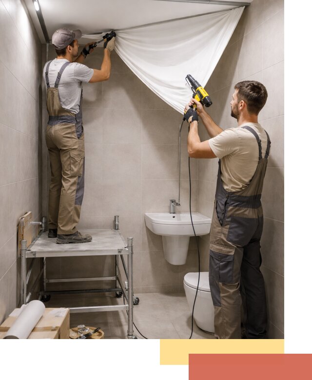 Монтаж натяжного потолка в санузле в Рузаевке