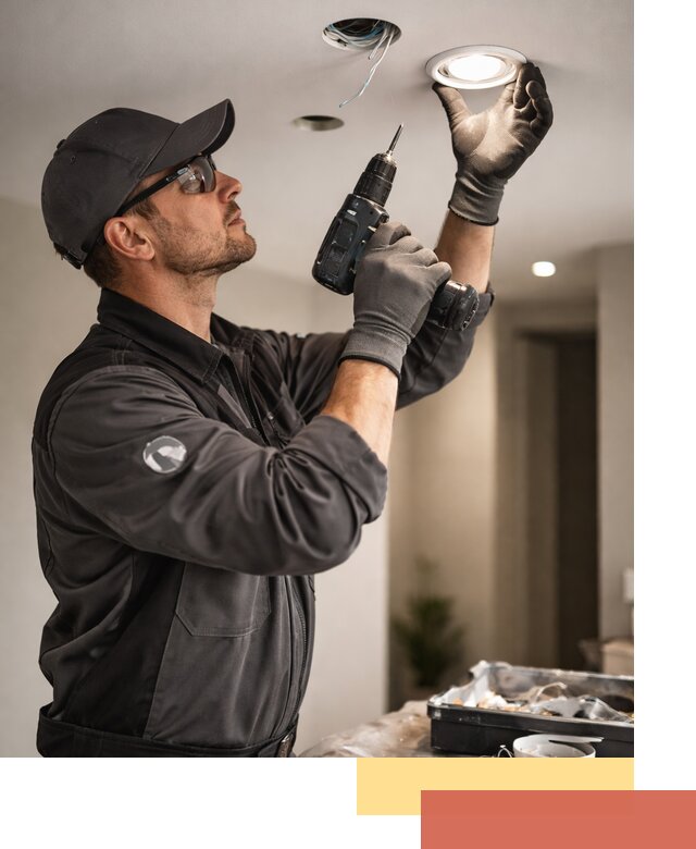 Установка точечных светильников в натяжной потолок в Рузаевке