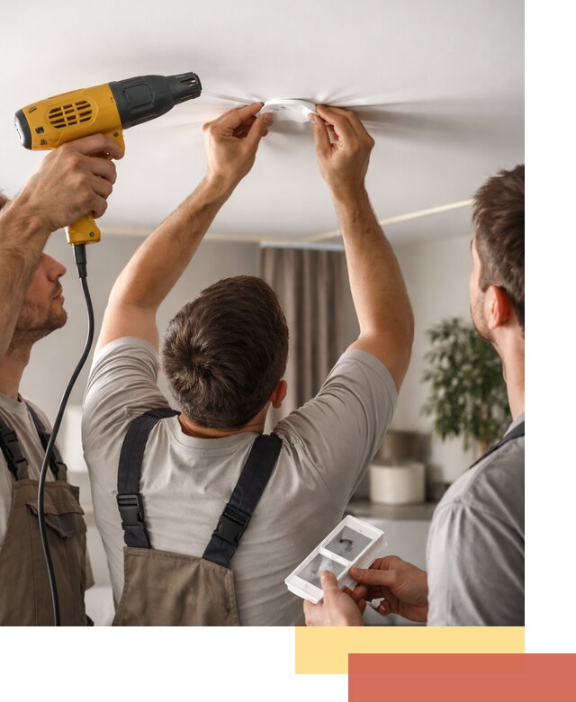 Ремонт прокола полотна натяжного потолка в Рузаевке