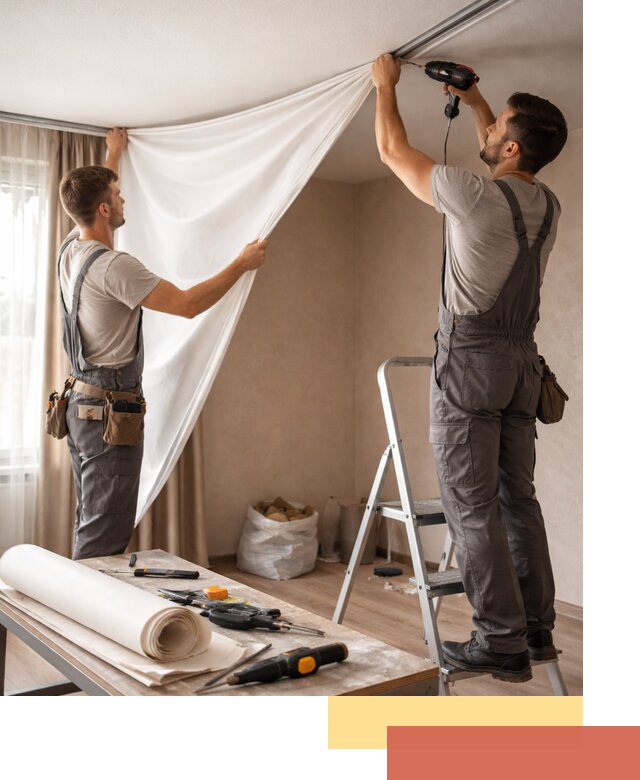 Замена полотна натяжного потолка в Рузаевке быстро и качественно