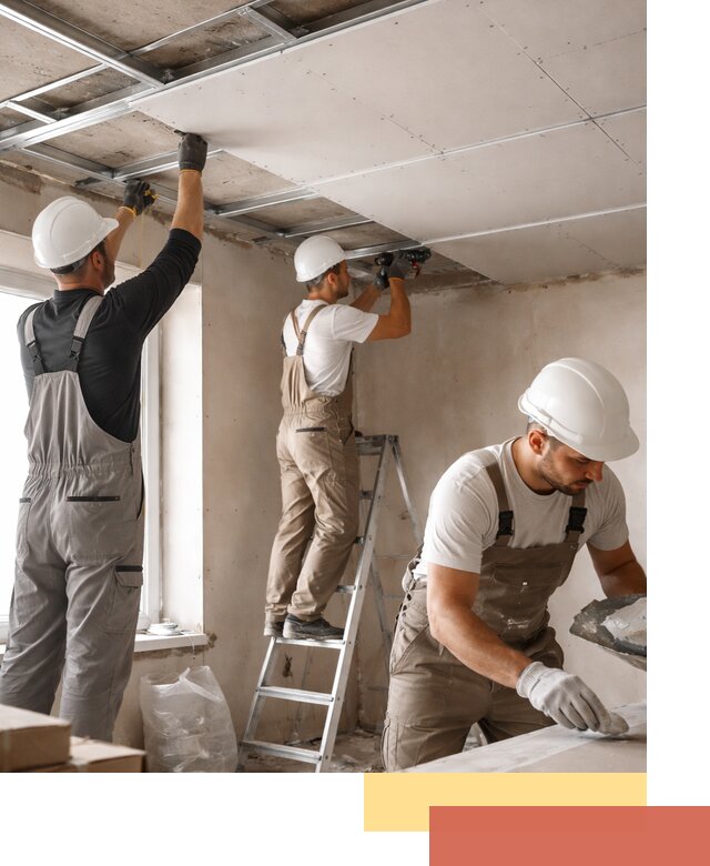 Одноуровневый потолок из гипсокартона в Рузаевке — монтаж и отделка