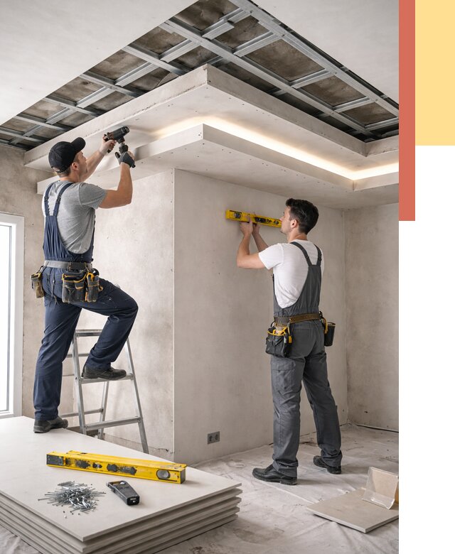 Двухуровневый потолок из гипсокартона в Рузаевке от 1503 руб. под ключ | ОТДЕЛОЧНИК-Рзв