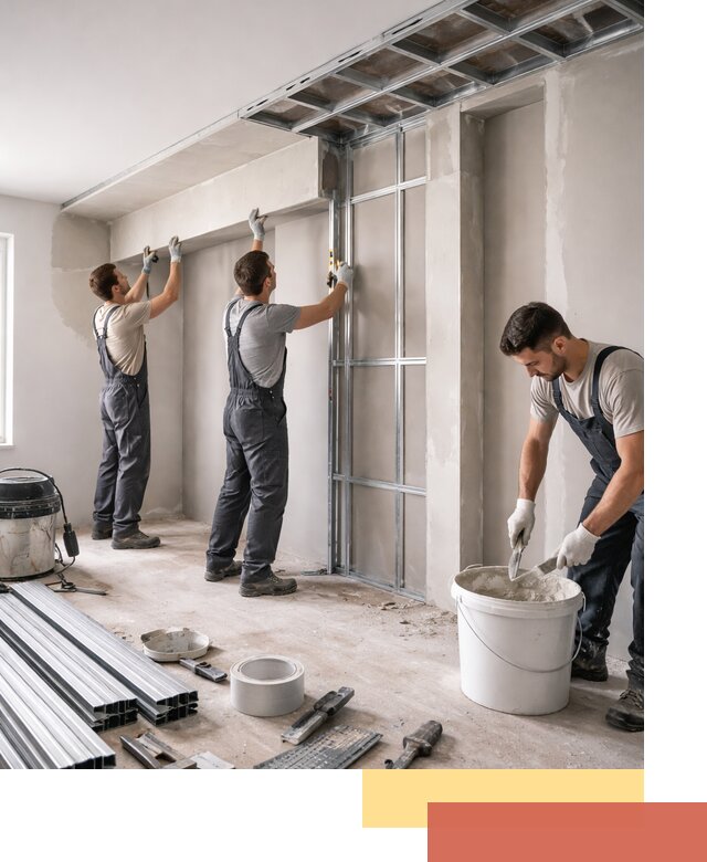 Монтаж потолка из гипсокартона с нишей в Рузаевке