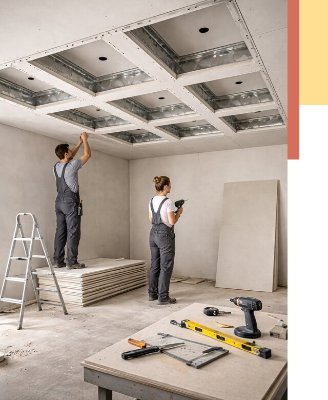 Кессонный потолок из гипсокартона в Рузаевке от 1918 руб. — монтаж и под ключ | ОТДЕЛОЧНИК-Рзв