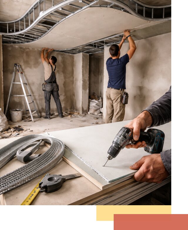 Криволинейный потолок из гипсокартона в Рузаевке — монтаж и отделка