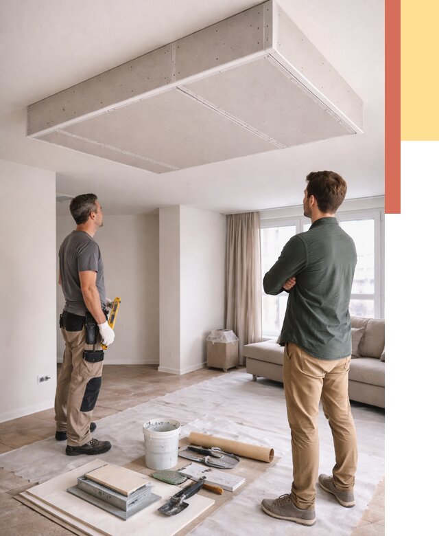 Короб на потолке из гипсокартона в Рузаевке от 2281 руб. — монтаж и услуги под ключ | ОТДЕЛОЧНИК-Рзв