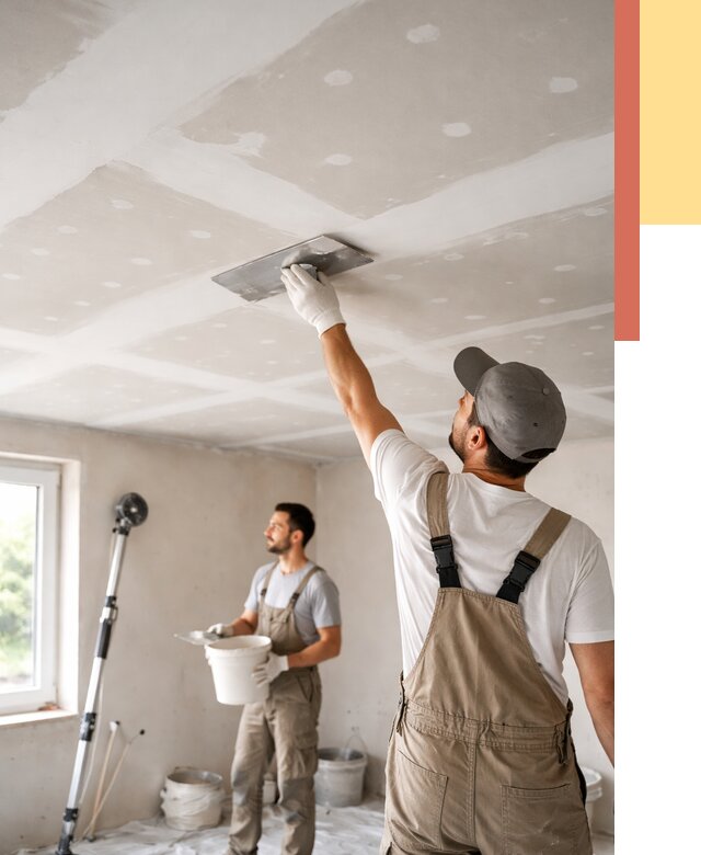 Шпаклевка потолка из гипсокартона в Рузаевке от 3318 руб./м2 — услуги под ключ | ОТДЕЛОЧНИК-Рзв