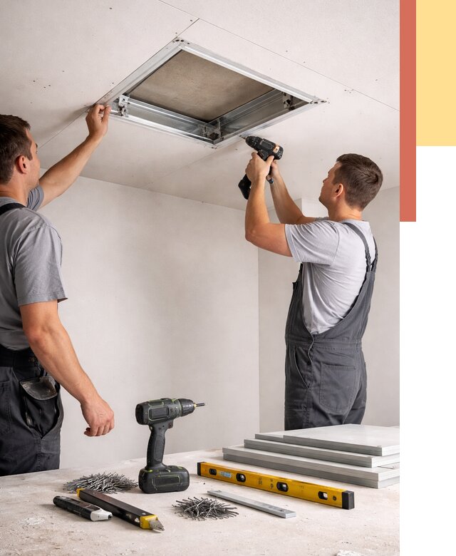 Установка люка в потолок ГКЛ в Рузаевке от 2592 руб. под ключ | ОТДЕЛОЧНИК-Рзв