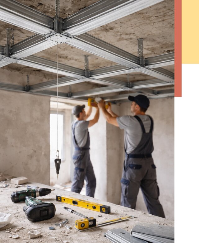 Монтаж каркаса потолка из профиля в Рузаевке от 4666 руб. — услуги ОТДЕЛОЧНИК-Рзв