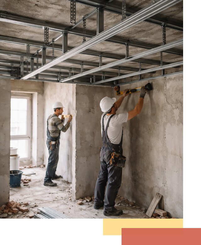 Монтаж каркаса потолка из профильного профиля в Рузаевке