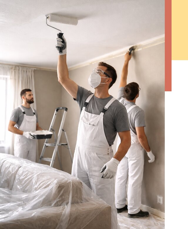 Покраска потолка водоэмельсионной краской в Рузаевке от 2281 руб/м² — услуги под ключ | ОТДЕЛОЧНИК-Рзв