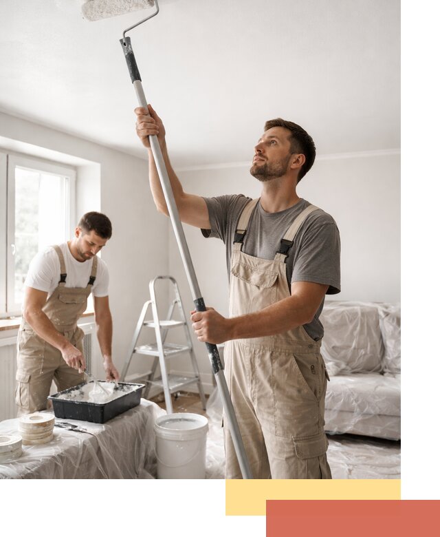 Покраска потолка водоэмульсионной краской в Рузаевке